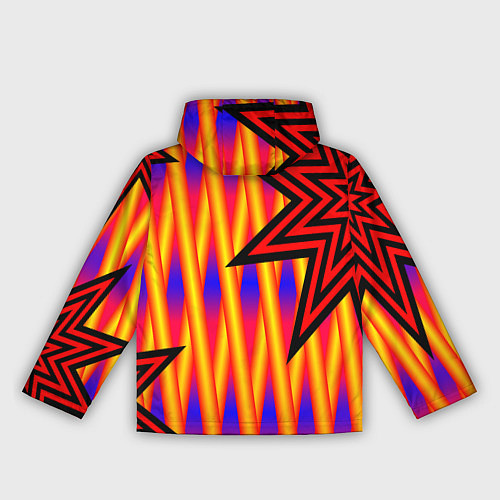 Женская ветровка Ассиметричный с многолучевыми звездами / 3D-Черный – фото 2