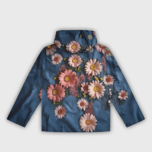 Женская ветровка Хризантемы на джинсе / 3D-Белый – фото 2