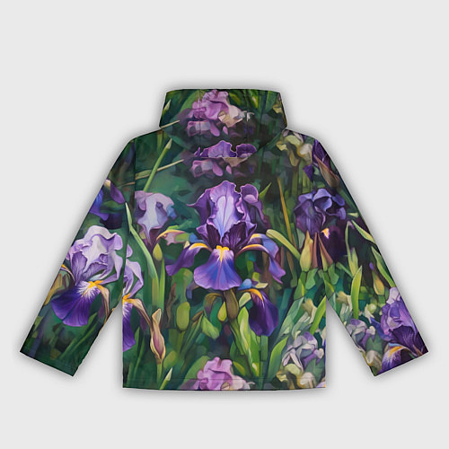 Женская ветровка Ирисы паттерн / 3D-Белый – фото 2