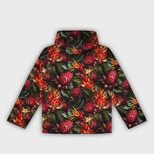 Женская ветровка Тропические цветы / 3D-Черный – фото 2
