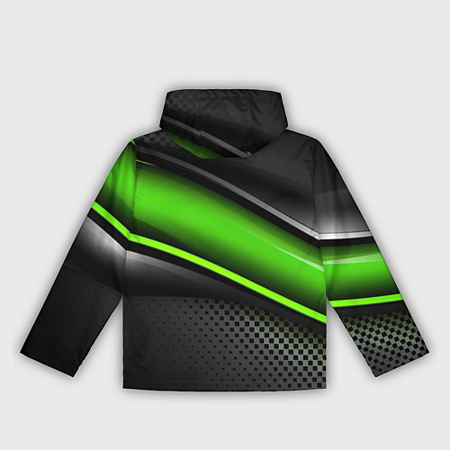 Женская ветровка Зеленая объемная полосы / 3D-Черный – фото 2