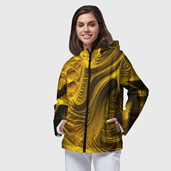 Ветровка с капюшоном женская Объемная желтая текстура, цвет: 3D-черный — фото 2