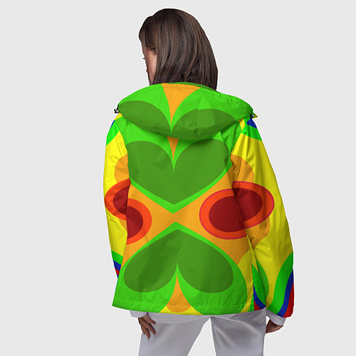 Женская ветровка Цветные плавные фигуры / 3D-Черный – фото 4