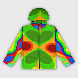 Ветровка с капюшоном женская Цветные плавные фигуры, цвет: 3D-черный