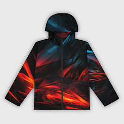 Ветровка с капюшоном женская Red black abstract, цвет: 3D-черный