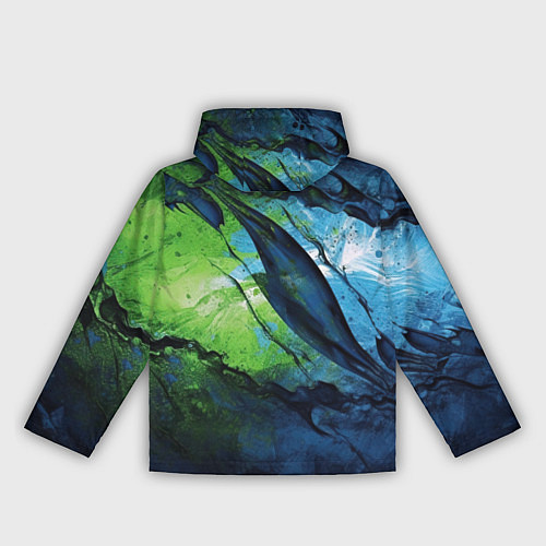 Женская ветровка Green blue abstract / 3D-Черный – фото 2