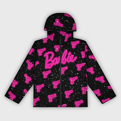 Ветровка с капюшоном женская Неоновое оружие и Барби, цвет: 3D-черный