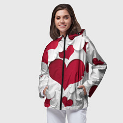 Ветровка с капюшоном женская С любовью для вас, цвет: 3D-черный — фото 2