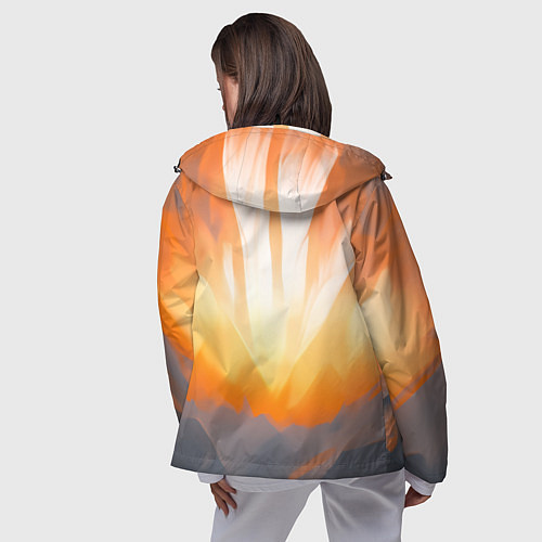 Женская ветровка Нарисованная огненная лиса / 3D-Черный – фото 4