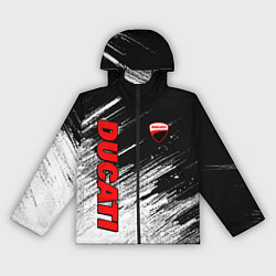 Ветровка с капюшоном женская Ducati - потертости краски, цвет: 3D-черный