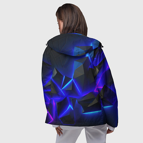 Женская ветровка Разлом плит из неона / 3D-Черный – фото 4