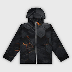 Ветровка с капюшоном женская Черные неоноыве плиты, цвет: 3D-белый