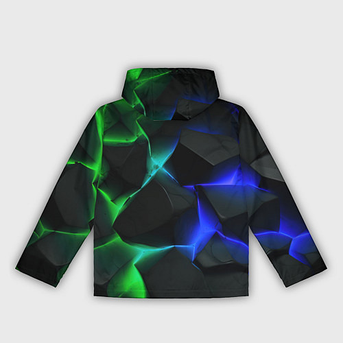 Женская ветровка Синие и зеленые плиты / 3D-Белый – фото 2