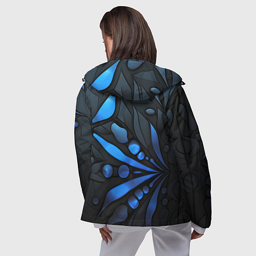 Женская ветровка Black blue elements / 3D-Черный – фото 4