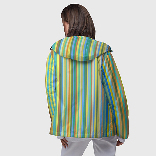 Женская ветровка Вертикальные разноцветные пполсы / 3D-Черный – фото 4