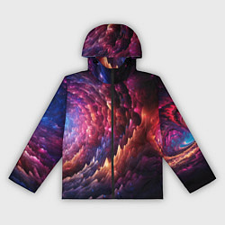 Ветровка с капюшоном женская Звездная космическая спираль, цвет: 3D-черный