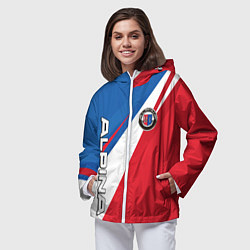 Ветровка с капюшоном женская Alpine BMW - colors, цвет: 3D-белый — фото 2