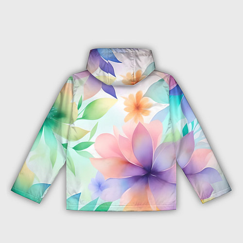 Женская ветровка Акварельные цветы - нейросеть / 3D-Белый – фото 2