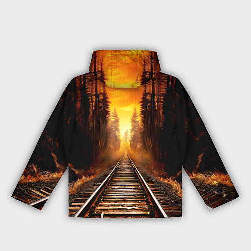 Женская ветровка Железная дорога на закате / 3D-Черный – фото 2