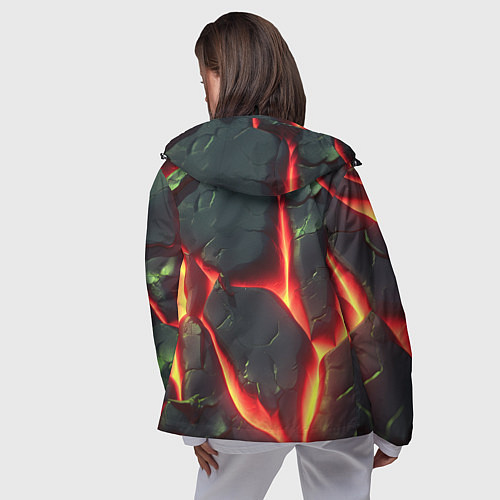 Женская ветровка Красные плиты с лавой / 3D-Черный – фото 4