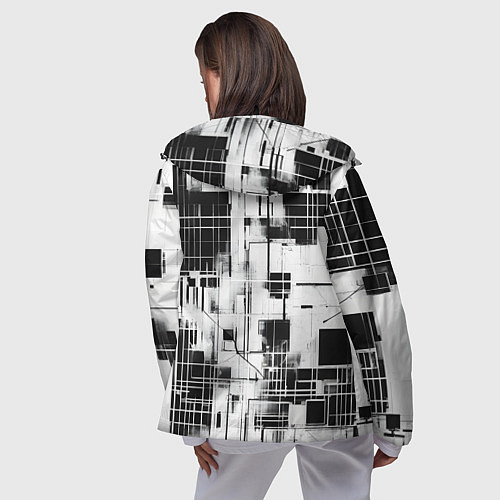 Женская ветровка Кибер Сетка гранж / 3D-Черный – фото 4