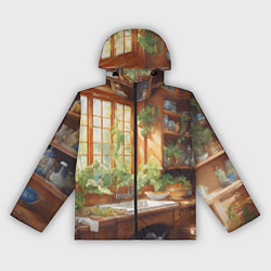 Ветровка с капюшоном женская Фантастическая кухня ведьмы, цвет: 3D-черный