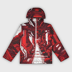 Ветровка с капюшоном женская Красная комната киберпанк, цвет: 3D-белый