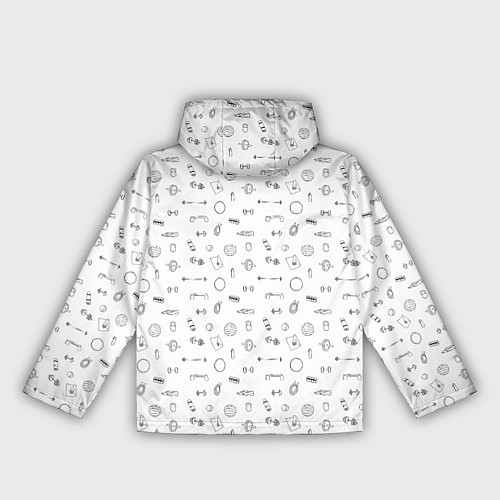 Женская ветровка Спортивные аксессуары паттерн / 3D-Белый – фото 2