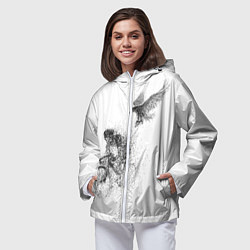 Ветровка с капюшоном женская Скорость,моя стихия, цвет: 3D-белый — фото 2