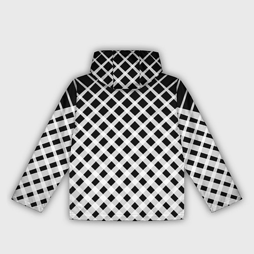 Женская ветровка Черно-белые ромбы и клетки / 3D-Белый – фото 2