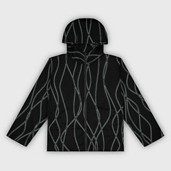 Ветровка с капюшоном женская Чёрный с кривыми линиями, цвет: 3D-черный