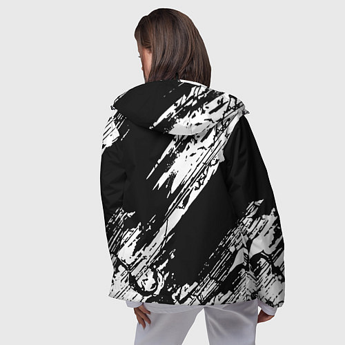 Женская ветровка Mitsubishi - белый пятна / 3D-Черный – фото 4
