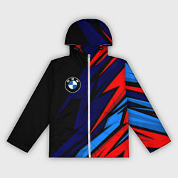 Ветровка с капюшоном женская BMW - m colors and black, цвет: 3D-белый