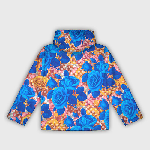 Женская ветровка Цветочный разноцветный узор с розами / 3D-Черный – фото 2