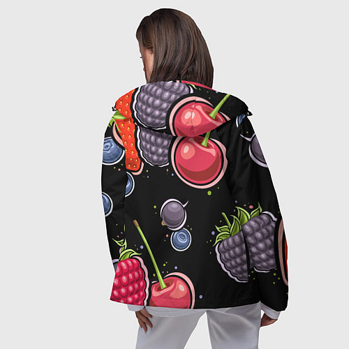 Женская ветровка Плоды и ягоды / 3D-Черный – фото 4