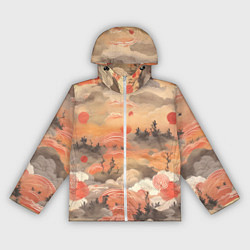 Ветровка с капюшоном женская Japen pattern, цвет: 3D-белый