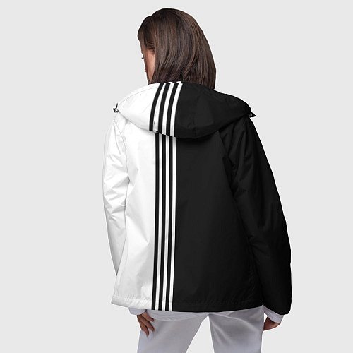 Женская ветровка Спорт три полоски / 3D-Черный – фото 4