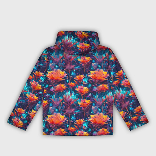 Женская ветровка Футуристические цветы узор / 3D-Белый – фото 2