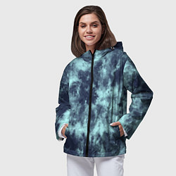 Ветровка с капюшоном женская Tie-Dye дизайн, цвет: 3D-черный — фото 2
