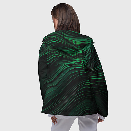 Женская ветровка Dark green texture / 3D-Черный – фото 4