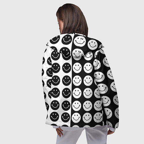 Женская ветровка Smiley black and white / 3D-Черный – фото 4
