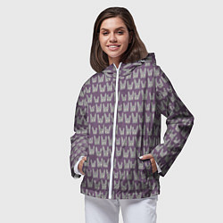 Ветровка с капюшоном женская Спящие зайки, цвет: 3D-белый — фото 2