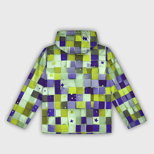 Женская ветровка Ретро квадраты болотные / 3D-Белый – фото 2