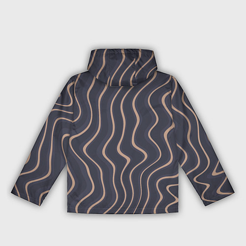 Женская ветровка Абстракция полосы серо-бежевый / 3D-Черный – фото 2