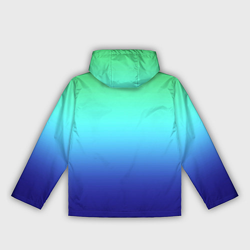 Женская ветровка Градиент зелёно-синий / 3D-Белый – фото 2