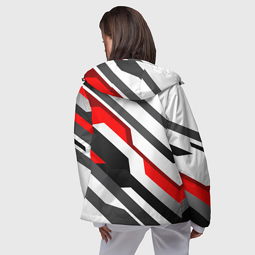 Женская ветровка Honda - red and white / 3D-Черный – фото 4