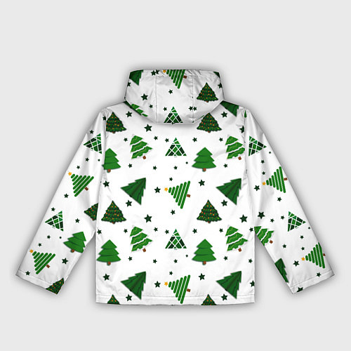 Женская ветровка Узор с зелеными елочками / 3D-Белый – фото 2
