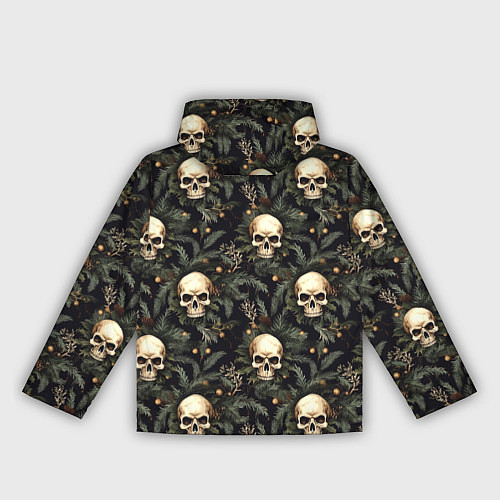Женская ветровка Череп, шишки и хвойные ветки / 3D-Белый – фото 2