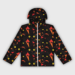 Ветровка с капюшоном женская Глаза черных кошек, цвет: 3D-белый