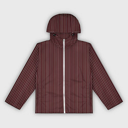 Ветровка с капюшоном женская Бордовый в тонкую полоску, цвет: 3D-белый